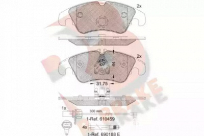 R BRAKE rb1862 -  Комплект тормозных колодок, дисковый тормоз
